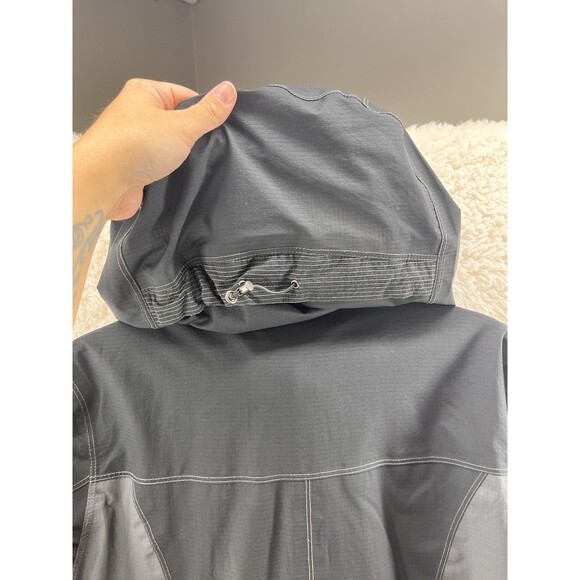 Kuhl Women’s Jetstream Trench Rain Jacket Black Grey Waterproof Hooded Size XS - Picture 9 of 12